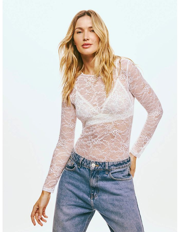 Broderie Long-Sleeve Lounge Top